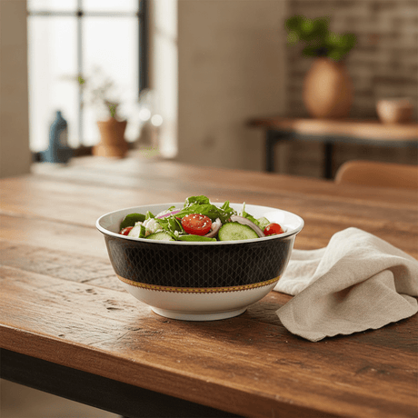 Delcasa Melamine Serving Bowl | Black & White Geometric Design | 7-Inch | - Al Kabayel Discount CentreDelcasa Melamine Serving Bowl | Black & White Geometric Design | 7-Inch |BowlsDELCASAAl Kabayel Discount Centre