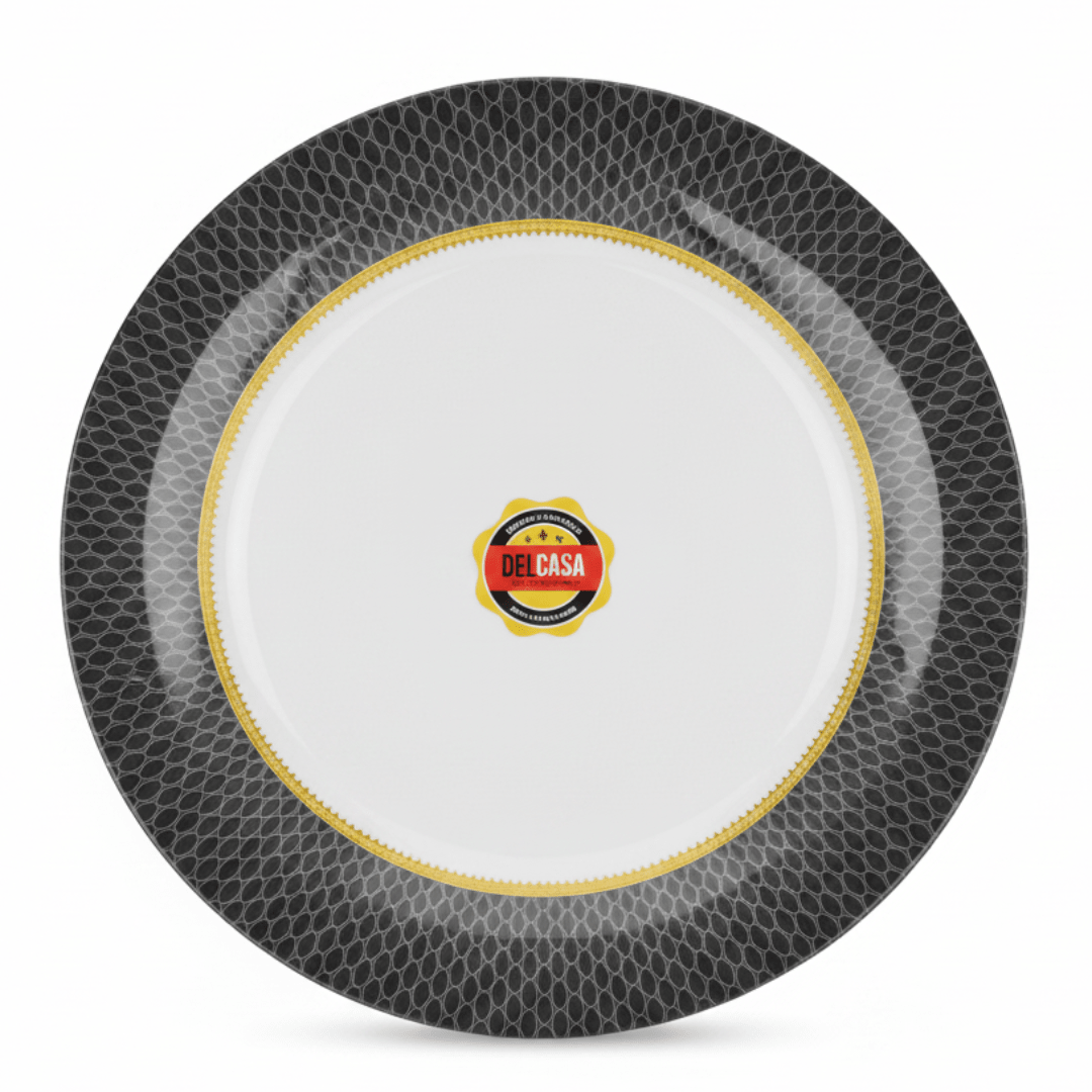 Delcasa Premium Black & White Melamine Dinner Plate 10.5 Inch - Al Kabayel Discount CentreDelcasa Premium Black & White Melamine Dinner Plate 10.5 InchPlatesDELCASAAl Kabayel Discount Centre