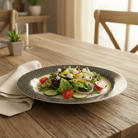 Delcasa Premium Black & White Melamine Dinner Plate 8.5 Inch - Al Kabayel Discount CentreDelcasa Premium Black & White Melamine Dinner Plate 8.5 InchPlatesDELCASAAl Kabayel Discount Centre