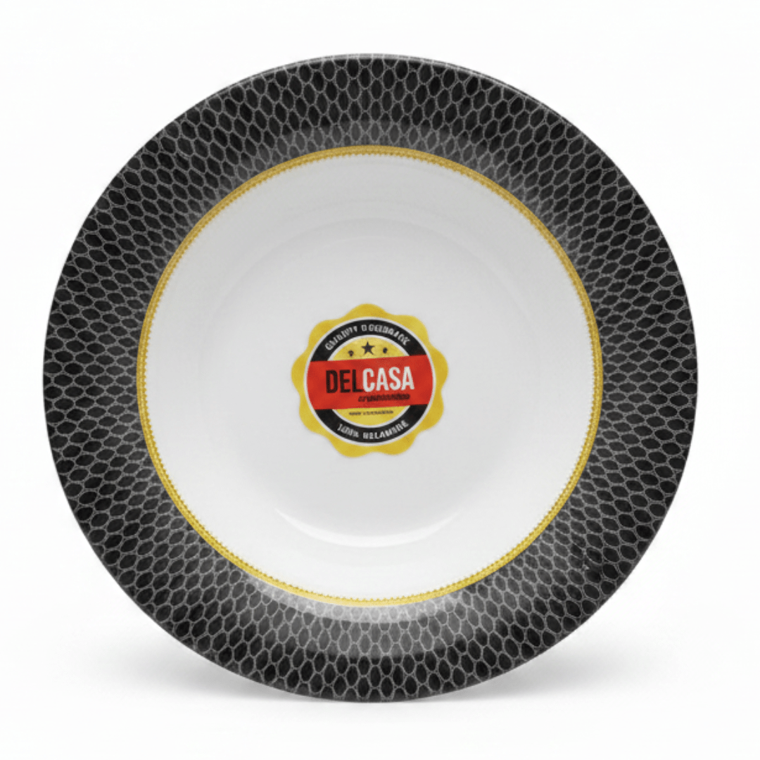 Delcasa Premium Black & White Melamine Soup Plate 6.5 Inch - Al Kabayel Discount CentreDelcasa Premium Black & White Melamine Soup Plate 6.5 InchPlatesDELCASAAl Kabayel Discount Centre