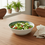 Delcasa Round White Melamine Serving Bowl with Green Shade Design, Large Capacity Bowl for Family Serving – 21.5 cm - Al Kabayel Discount CentreDelcasa Round White Melamine Serving Bowl with Green Shade Design, Large Capacity Bowl for Family Serving – 21.5 cmBowlsDELCASAAl Kabayel Discount Centre