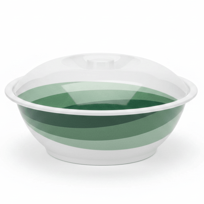 Delcasa Round White Melamine Serving Bowl with Lid and Green Shade Design, Covered Bowl for Storage & Serving – 25 cm - Al Kabayel Discount CentreDelcasa Round White Melamine Serving Bowl with Lid and Green Shade Design, Covered Bowl for Storage & Serving – 25 cmBowlsDELCASAAl Kabayel Discount Centre