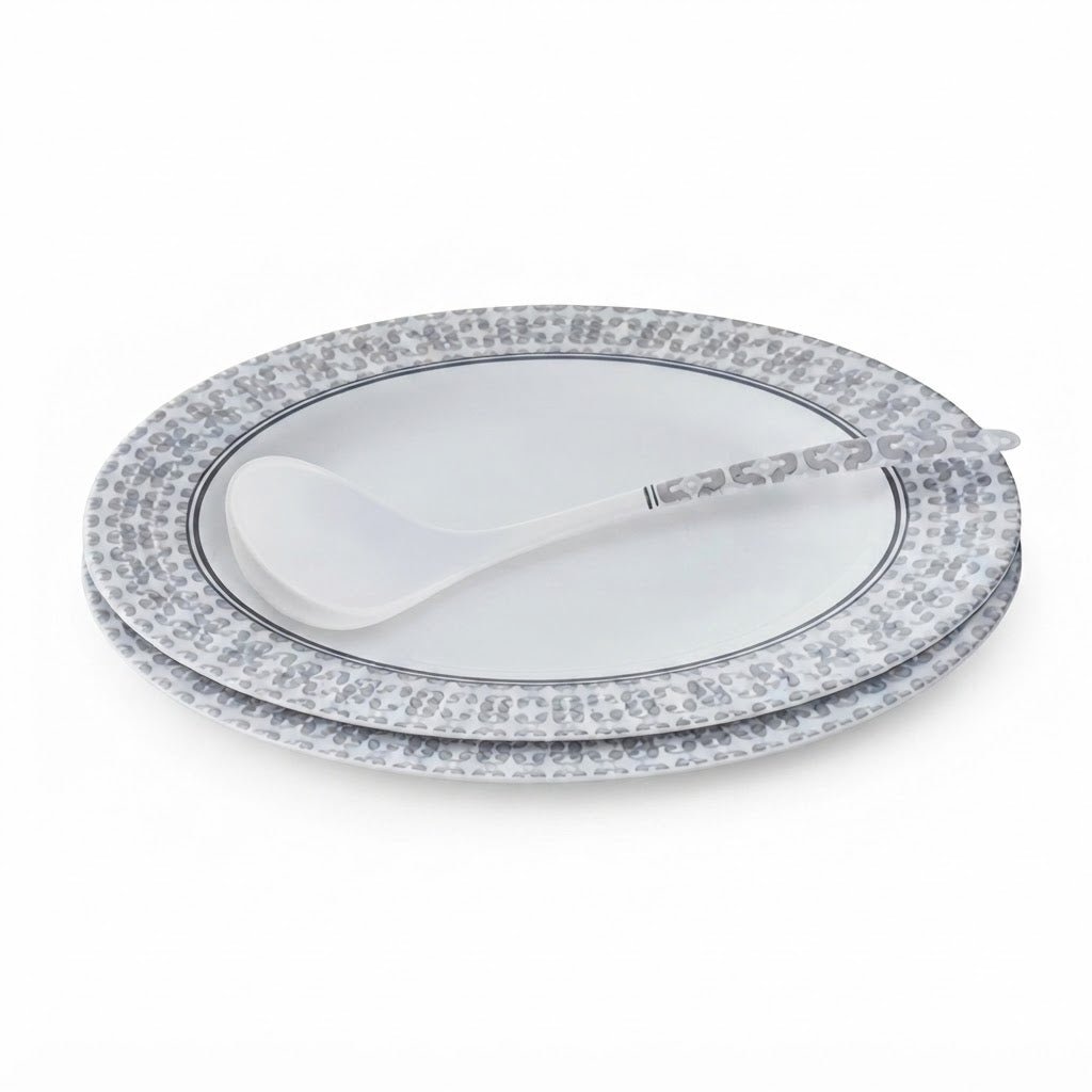 Delcasa Silver Lace Melamineware Dinner Set – 35 Pcs (DC3880) - Al Kabayel Discount CentreDelcasa Silver Lace Melamineware Dinner Set – 35 Pcs (DC3880)Dinnerware SetsDELCASAAl Kabayel Discount Centre