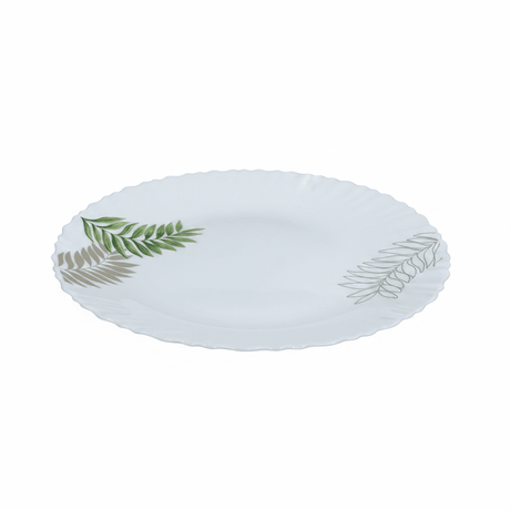 Delcasa White Opalware Dinner Plate with Elegant Leaf Design – 10.5 Inch - Al Kabayel Discount CentreDelcasa White Opalware Dinner Plate with Elegant Leaf Design – 10.5 InchPlatesDELCASAAl Kabayel Discount Centre