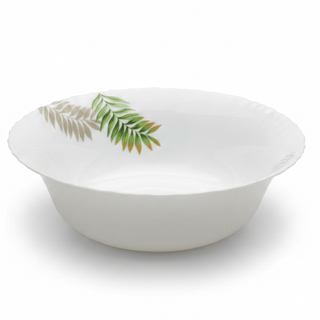 Delcasa White Opalware Large Serving Bowl with Leaf Design - 8 Inch - Al Kabayel Discount CentreDelcasa White Opalware Large Serving Bowl with Leaf Design - 8 InchBowlsDELCASAAl Kabayel Discount Centre