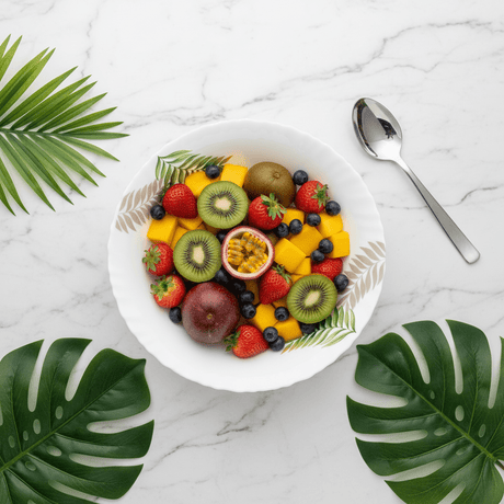 Delcasa White Opalware Large Serving Bowl with Leaf Design - 8 Inch - Al Kabayel Discount CentreDelcasa White Opalware Large Serving Bowl with Leaf Design - 8 InchBowlsDELCASAAl Kabayel Discount Centre