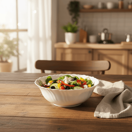 Delcasa White Opalware Serving Bowl with Leaf Design - 7 Inch - Al Kabayel Discount CentreDelcasa White Opalware Serving Bowl with Leaf Design - 7 InchBowlsDELCASAAl Kabayel Discount Centre