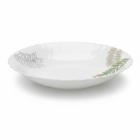Delcasa White Opalware Soup Bowl with Classic Leaf Design – 8.5 Inch - Al Kabayel Discount CentreDelcasa White Opalware Soup Bowl with Classic Leaf Design – 8.5 InchBowlsDELCASAAl Kabayel Discount Centre
