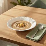 Delcasa White Opalware Soup Plate with Decorative Leaf Design – 9 Inch - Al Kabayel Discount CentreDelcasa White Opalware Soup Plate with Decorative Leaf Design – 9 InchPlatesDELCASAAl Kabayel Discount Centre