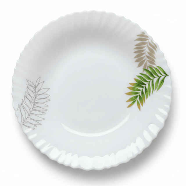 Delcasa White Opalware Soup Plate with Decorative Leaf Design – 9 Inch - Al Kabayel Discount CentreDelcasa White Opalware Soup Plate with Decorative Leaf Design – 9 InchPlatesDELCASAAl Kabayel Discount Centre