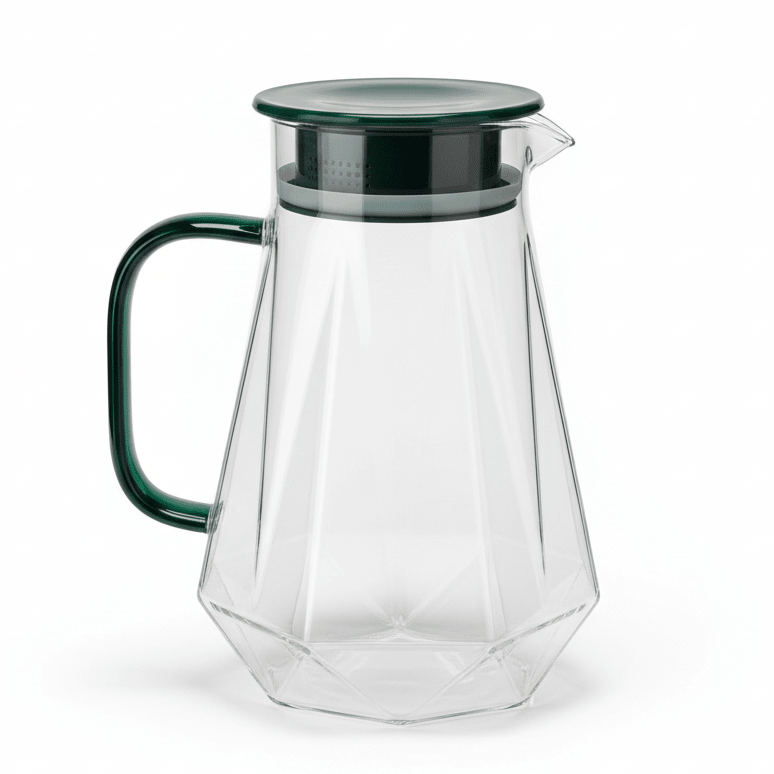 Deli 1.45L Premium Clear Glass Water Jug with Durable Black Handle – Elegant Beverage Pitcher for Juice, Water & Cold Drinks - Al Kabayel Discount CentreDeli 1.45L Premium Clear Glass Water Jug with Durable Black Handle – Elegant Beverage Pitcher for Juice, Water & Cold DrinksJugsDELIAl Kabayel Discount Centre
