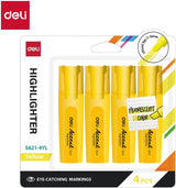 Deli Chisel Tip Highlighter 4 - Pieces, Yellow - Al Kabayel Discount CentreDeli Chisel Tip Highlighter 4 - Pieces, YellowPens, Pencils & MarkersDELIAl Kabayel Discount Centre