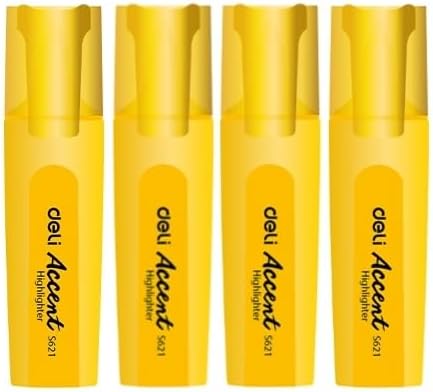 Deli Chisel Tip Highlighter 4 - Pieces, Yellow - Al Kabayel Discount CentreDeli Chisel Tip Highlighter 4 - Pieces, YellowPens, Pencils & MarkersDELIAl Kabayel Discount Centre