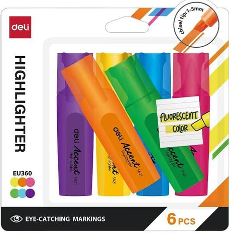 Deli Chisel Tip Highlighter 6 - Color - Al Kabayel Discount CentreDeli Chisel Tip Highlighter 6 - ColorPens, Pencils & MarkersDELIAl Kabayel Discount Centre
