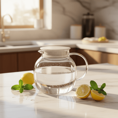 Deli Compact Glass Water Jug with Elegant Lid – Space - Saving Drink Pitcher (1.18 L) - Al Kabayel Discount CentreDeli Compact Glass Water Jug with Elegant Lid – Space - Saving Drink Pitcher (1.18 L)JugsDELIAl Kabayel Discount Centre