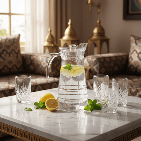 Deli Contemporary Glass Water Jug with Durable Acrylic Lid – Everyday Hydration Pitcher (1.7 L) - Al Kabayel Discount CentreDeli Contemporary Glass Water Jug with Durable Acrylic Lid – Everyday Hydration Pitcher (1.7 L)JugsDELIAl Kabayel Discount Centre