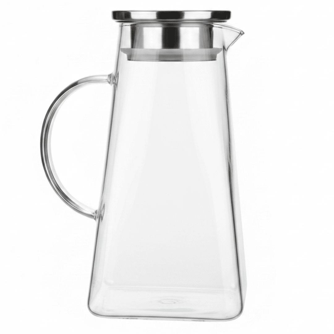 Deli Luxury Glass Water Jug with Polished Silver Lid – Large Capacity Beverage Server (2 L) - Al Kabayel Discount CentreDeli Luxury Glass Water Jug with Polished Silver Lid – Large Capacity Beverage Server (2 L)JugsDELIAl Kabayel Discount Centre