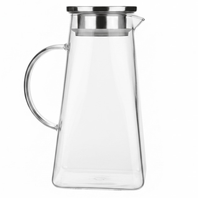 Deli Luxury Glass Water Jug with Polished Silver Lid – Large Capacity Beverage Server (2 L) - Al Kabayel Discount CentreDeli Luxury Glass Water Jug with Polished Silver Lid – Large Capacity Beverage Server (2 L)JugsDELIAl Kabayel Discount Centre