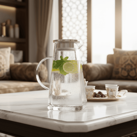 Deli Luxury Glass Water Jug with Polished Silver Lid – Large Capacity Beverage Server (2 L) - Al Kabayel Discount CentreDeli Luxury Glass Water Jug with Polished Silver Lid – Large Capacity Beverage Server (2 L)JugsDELIAl Kabayel Discount Centre