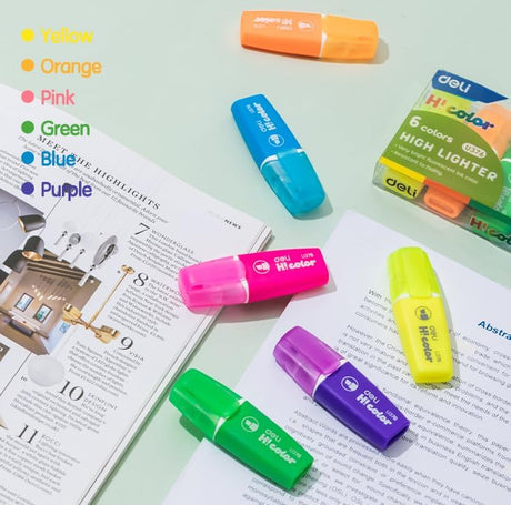 Deli Mini Highlighters Chisel Tip 1 - 5MM - Pack of 6 - Al Kabayel Discount CentreDeli Mini Highlighters Chisel Tip 1 - 5MM - Pack of 6Pens, Pencils & MarkersDELIAl Kabayel Discount Centre