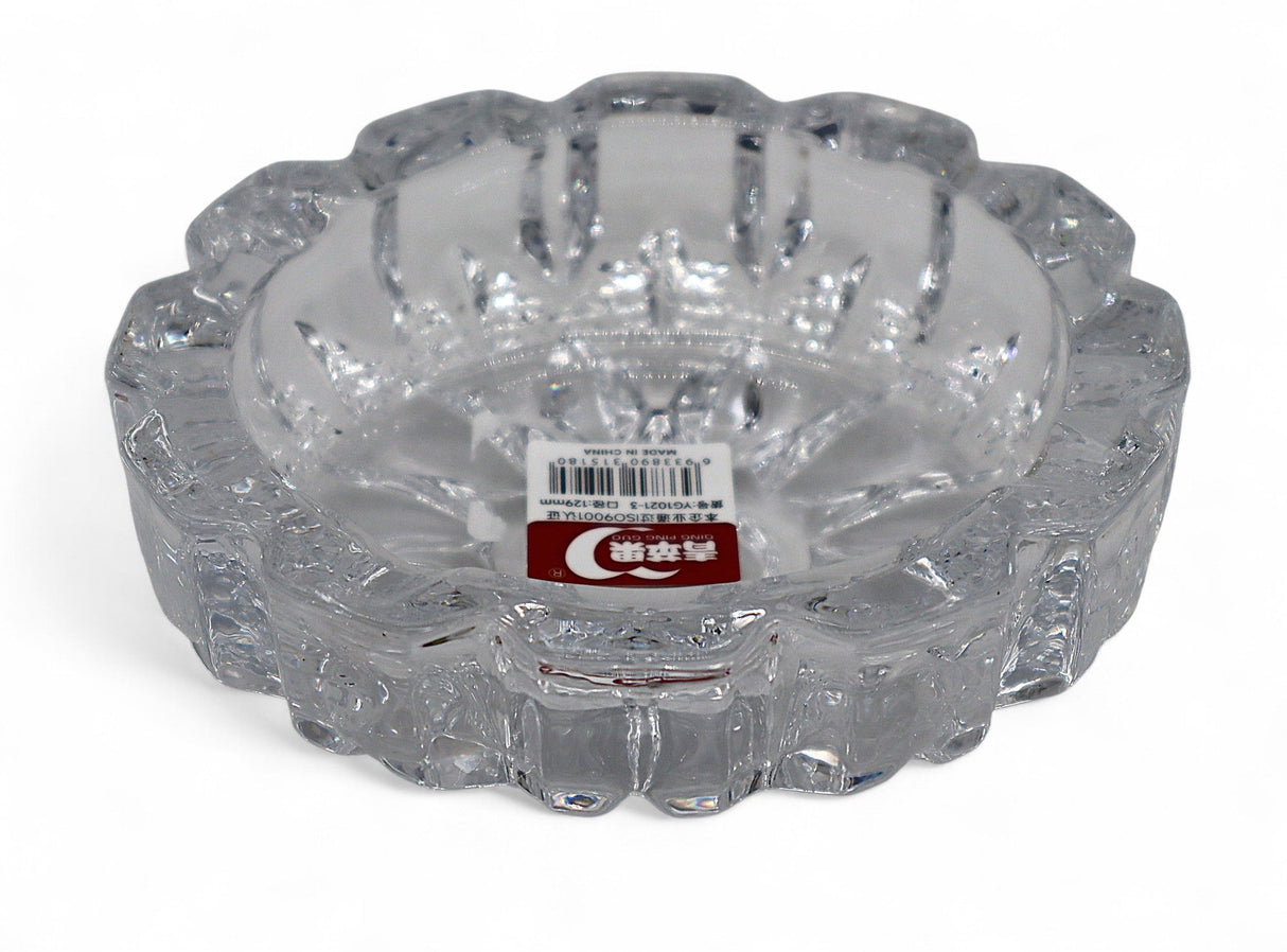 DELI Modern Round Glass Ashtray with Artistic Design – Strong & Stylish Clear Glass Smoking Accessory for Everyday Use – 13×4 cm - Al Kabayel Discount CentreDELI Modern Round Glass Ashtray with Artistic Design – Strong & Stylish Clear Glass Smoking Accessory for Everyday Use – 13×4 cmHome Décor AccentsDELIAl Kabayel Discount Centre