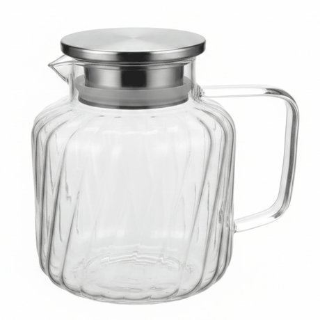 Deli Refined Glass Water Jug with Metallic Silver Lid – Stylish Serving Carafe (1.65 L) - Al Kabayel Discount CentreDeli Refined Glass Water Jug with Metallic Silver Lid – Stylish Serving Carafe (1.65 L)JugsDELIAl Kabayel Discount Centre