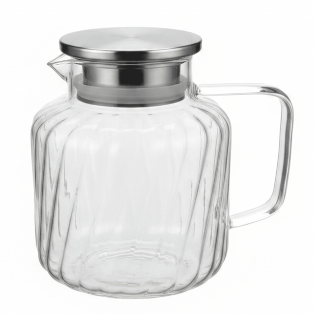 Deli Refined Glass Water Jug with Metallic Silver Lid – Stylish Serving Carafe (1.65 L) - Al Kabayel Discount CentreDeli Refined Glass Water Jug with Metallic Silver Lid – Stylish Serving Carafe (1.65 L)JugsDELIAl Kabayel Discount Centre