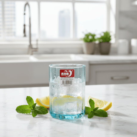 Deli Tinted Blue Water Glass | 250ml | Ribbed Fluted Tumbler - Al Kabayel Discount CentreDeli Tinted Blue Water Glass | 250ml | Ribbed Fluted TumblerTumblersDELIAl Kabayel Discount Centre