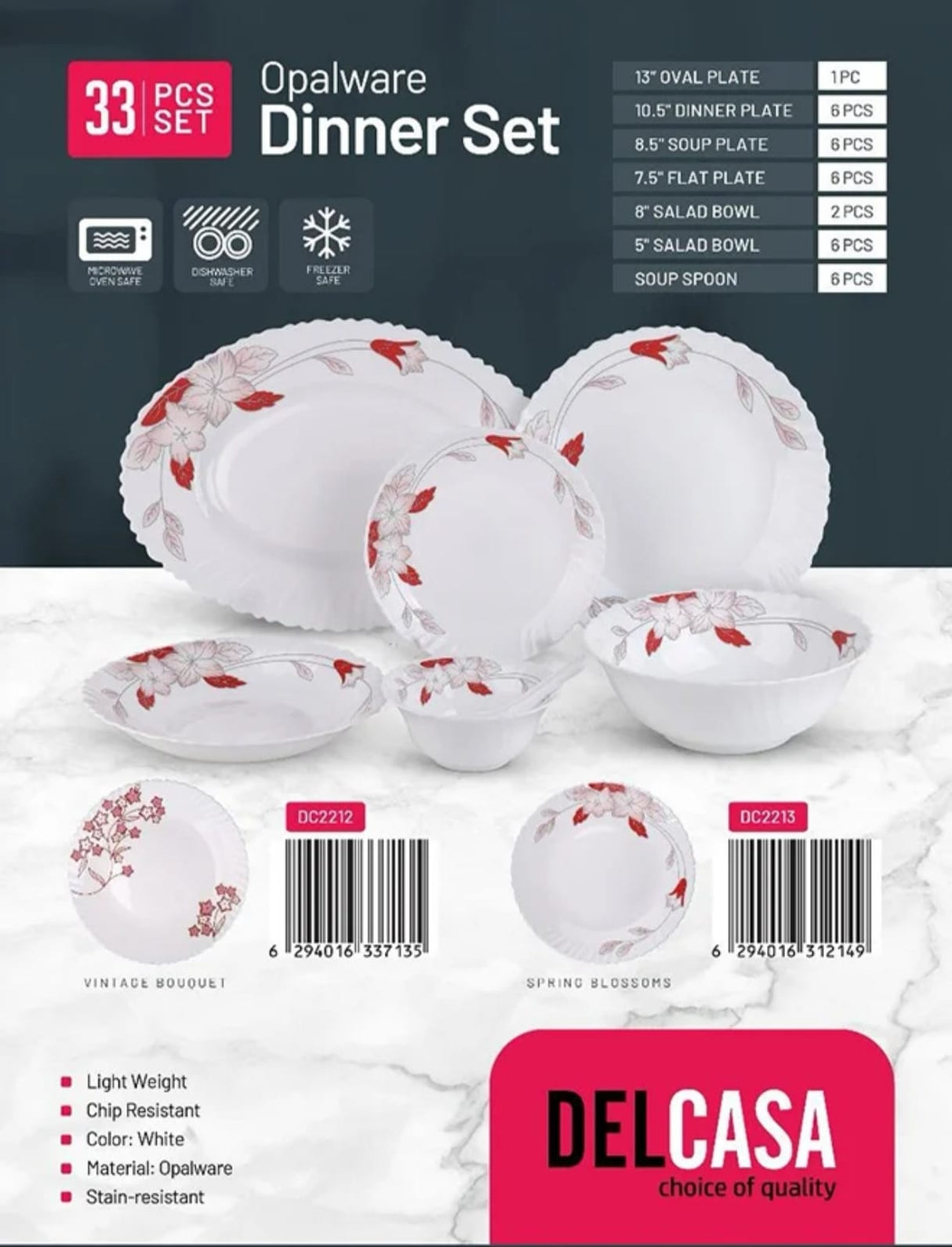 Delicasa 33 - Piece Opalware Dinner Set White - Al Kabayel Discount CentreDelicasa 33 - Piece Opalware Dinner Set WhiteDinnerware SetsDELICASAAl Kabayel Discount Centre