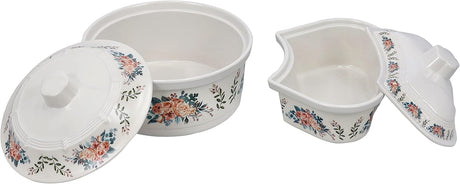 Delicasa Floral Melamine Serving Set with Rotating Tray - 6 - Piece Covered Dish - Al Kabayel Discount CentreDelicasa Floral Melamine Serving Set with Rotating Tray - 6 - Piece Covered DishFood ContainersDELICASAAl Kabayel Discount Centre