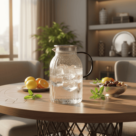 Delisoga 2.1L Extra - Large Capacity Clear Glass Jug with Sturdy Black Handle – Modern Water, Juice & Beverage Serving Pitcher - Al Kabayel Discount CentreDelisoga 2.1L Extra - Large Capacity Clear Glass Jug with Sturdy Black Handle – Modern Water, Juice & Beverage Serving PitcherJugsDELIAl Kabayel Discount Centre