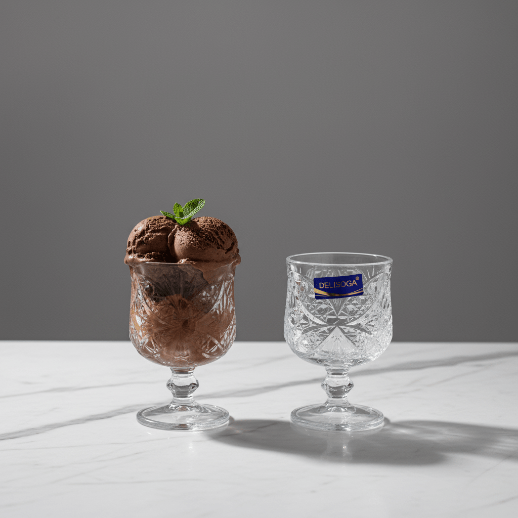 Delisoga Crystal Cut Glass Ice Cream Cup | Diamond Pattern Goblet | 150ml - Al Kabayel Discount CentreDelisoga Crystal Cut Glass Ice Cream Cup | Diamond Pattern Goblet | 150mlTumblersDELISOGAAl Kabayel Discount Centre