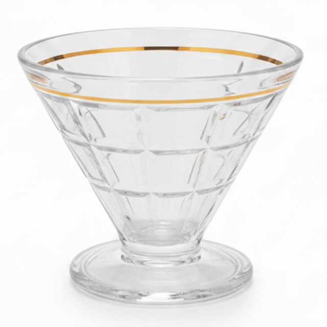 Delisoga Crystal Glass Ice Cream Cup 165ml – Diamond - Cut with Gold Rim - Al Kabayel Discount CentreDelisoga Crystal Glass Ice Cream Cup 165ml – Diamond - Cut with Gold RimTumblersDELISOGAAl Kabayel Discount Centre