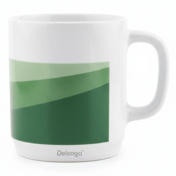 Delsaga White with Green Shade Design Melamine Coffee Mug 350 ml Stylish Mug for Coffee Tea and Drinks - Al Kabayel Discount CentreDelsaga White with Green Shade Design Melamine Coffee Mug 350 ml Stylish Mug for Coffee Tea and DrinksMugsDELSAGAAl Kabayel Discount Centre