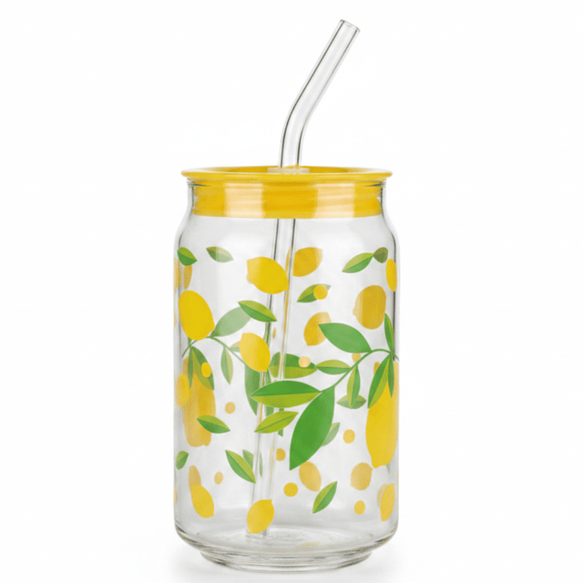 Delsoga Elegant Glass Cup with Straw & Yellow Cap for Juice & Smoothies – 540 ml - Al Kabayel Discount CentreDelsoga Elegant Glass Cup with Straw & Yellow Cap for Juice & Smoothies – 540 mlWater BottlesDELSOGAAl Kabayel Discount Centre