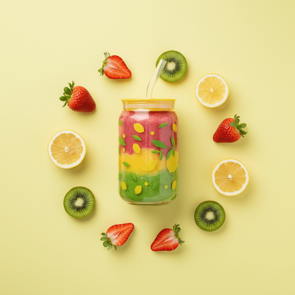 Delsoga Elegant Glass Cup with Straw & Yellow Cap for Juice & Smoothies – 540 ml - Al Kabayel Discount CentreDelsoga Elegant Glass Cup with Straw & Yellow Cap for Juice & Smoothies – 540 mlWater BottlesDELSOGAAl Kabayel Discount Centre