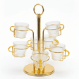 Deluxe Gold Metal Glass Cup Holder Set (6 Pieces) 30 cm Elegant Storage Rack for Cups & Glasses - Al Kabayel Discount CentreDeluxe Gold Metal Glass Cup Holder Set (6 Pieces) 30 cm Elegant Storage Rack for Cups & GlassesOrganizers & AccessoriesDELUXEAl Kabayel Discount Centre