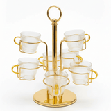 Deluxe Gold Metal Glass Cup Holder Set (6 Pieces) 30 cm Elegant Storage Rack for Cups & Glasses - Al Kabayel Discount CentreDeluxe Gold Metal Glass Cup Holder Set (6 Pieces) 30 cm Elegant Storage Rack for Cups & GlassesOrganizers & AccessoriesDELUXEAl Kabayel Discount Centre