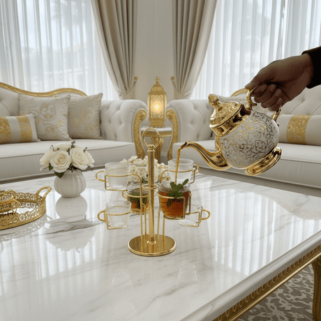 Deluxe Gold Metal Glass Cup Holder Set (6 Pieces) 30 cm Elegant Storage Rack for Cups & Glasses - Al Kabayel Discount CentreDeluxe Gold Metal Glass Cup Holder Set (6 Pieces) 30 cm Elegant Storage Rack for Cups & GlassesOrganizers & AccessoriesDELUXEAl Kabayel Discount Centre