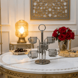 Deluxe Metal Frame Glass Cup Holder Set (6 Pieces) 30 cm Stylish Organizer for Tea & Coffee Cups - Al Kabayel Discount CentreDeluxe Metal Frame Glass Cup Holder Set (6 Pieces) 30 cm Stylish Organizer for Tea & Coffee CupsOrganizers & AccessoriesDELUXEAl Kabayel Discount Centre