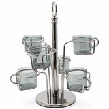 Deluxe Metal Frame Glass Cup Holder Set (6 Pieces) 30 cm Stylish Organizer for Tea & Coffee Cups - Al Kabayel Discount CentreDeluxe Metal Frame Glass Cup Holder Set (6 Pieces) 30 cm Stylish Organizer for Tea & Coffee CupsOrganizers & AccessoriesDELUXEAl Kabayel Discount Centre