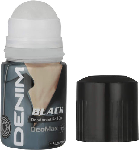Denim DeoMax Deodorant Roll On For Men - Black - 24 - Hr Freshness - Great Smell - Feel Confident - Bad Odour protection - Long Lasting - Anti - Biofilm - All Skin Types - 50ML - Al Kabayel Discount CentreDenim DeoMax Deodorant Roll On For Men - Black - 24 - Hr Freshness - Great Smell - Feel Confident - Bad Odour protection - Long Lasting - Anti - Biofilm - All Skin Types - 50MLDeodorants & AntiperspirantsDENIMAl Kabayel Discount Centre