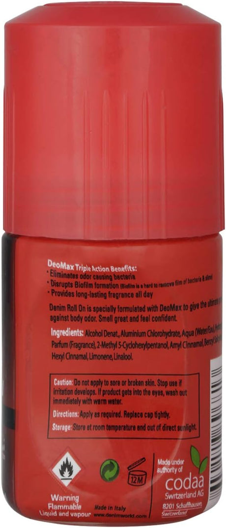 Denim DeoMax Deodorant Roll On For Men - RAW PASSION - 24 - Hr Freshness - Great Smell - Feel Confident - Bad Odour protection - Long Lasting - Anti - Biofilm - All Skin Types - 50ML - Al Kabayel Discount CentreDenim DeoMax Deodorant Roll On For Men - RAW PASSION - 24 - Hr Freshness - Great Smell - Feel Confident - Bad Odour protection - Long Lasting - Anti - Biofilm - All Skin Types - 50MLDeodorants & AntiperspirantsDENIMAl Kabayel Discount Centre