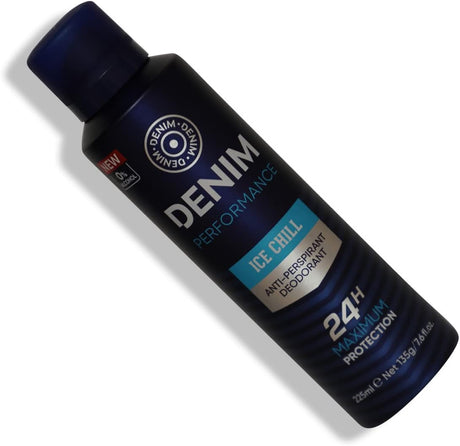 Denim Performance No Alcohol Long Lasting 24 Hour Fresh Anti - Persipirant with Fast Active ICE Chill Formula Body Deodorant Spray For Men - 225ML - Al Kabayel Discount CentreDenim Performance No Alcohol Long Lasting 24 Hour Fresh Anti - Persipirant with Fast Active ICE Chill Formula Body Deodorant Spray For Men - 225MLFragrancesDENIMAl Kabayel Discount Centre