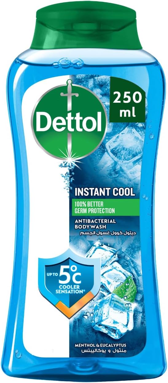 Dettol Cool Shower Gel & Body Wash, Menthol & Eucalyptus Scent, 250ml - Al Kabayel Discount CentreDettol Cool Shower Gel & Body Wash, Menthol & Eucalyptus Scent, 250mlBodywashDETTOLAl Kabayel Discount Centre