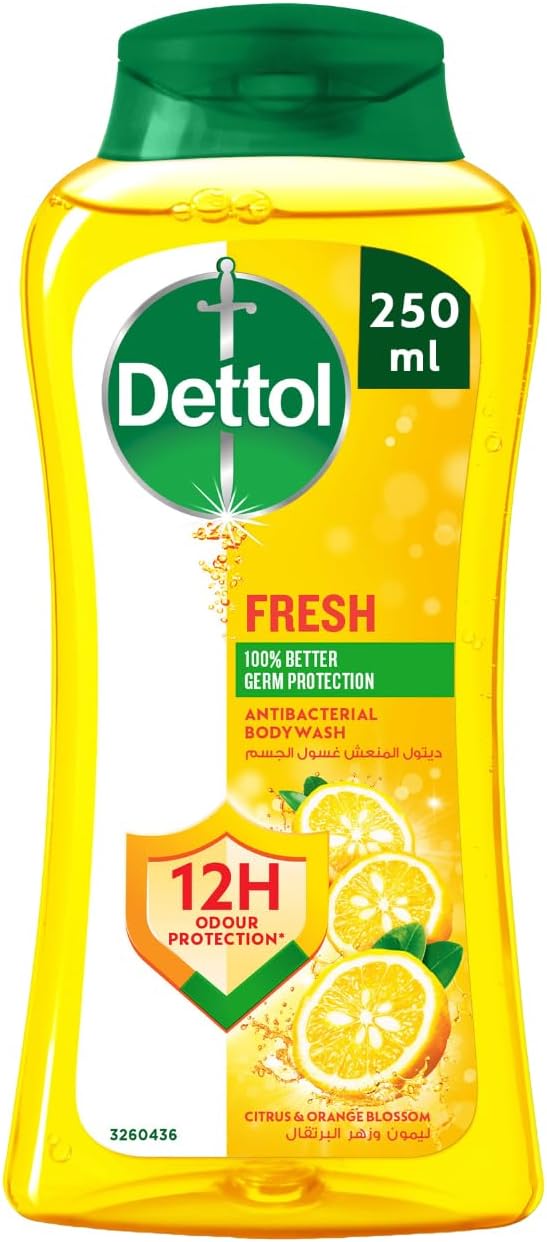 Dettol Fresh Shower Gel & Body Wash, Citrus & Orange Blossom, 250ml - Al Kabayel Discount CentreDettol Fresh Shower Gel & Body Wash, Citrus & Orange Blossom, 250mlBodywashDETTOLAl Kabayel Discount Centre
