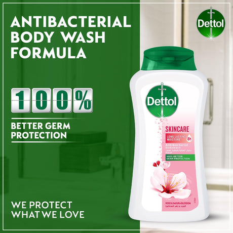 Dettol Skincare Shower Gel & Body Wash, Rose & Sakura Blossom Scent, 500ml - Al Kabayel Discount CentreDettol Skincare Shower Gel & Body Wash, Rose & Sakura Blossom Scent, 500mlBodywashDETTOLAl Kabayel Discount Centre