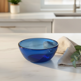 Borosil Tinted Glass Bowl, Blue - 4.5 Inch