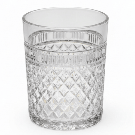 Diamond Cut Clear Acrylic Tumbler Glass - Elegant Crystal Pattern Drinkware for Home & Events 300ml - Al Kabayel Discount CentreDiamond Cut Clear Acrylic Tumbler Glass - Elegant Crystal Pattern Drinkware for Home & Events 300mlTumblersAKDCAl Kabayel Discount Centre