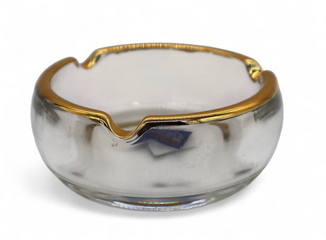 DIAMONDS Luxury Round Glass Ashtray with Elegant Golden Border – Premium Heavy - Duty Clear Glass Smoking Accessory for Home, Office & Café – 11×5 cm - Al Kabayel Discount CentreDIAMONDS Luxury Round Glass Ashtray with Elegant Golden Border – Premium Heavy - Duty Clear Glass Smoking Accessory for Home, Office & Café – 11×5 cmHome Décor AccentsDIAMONDSAl Kabayel Discount Centre